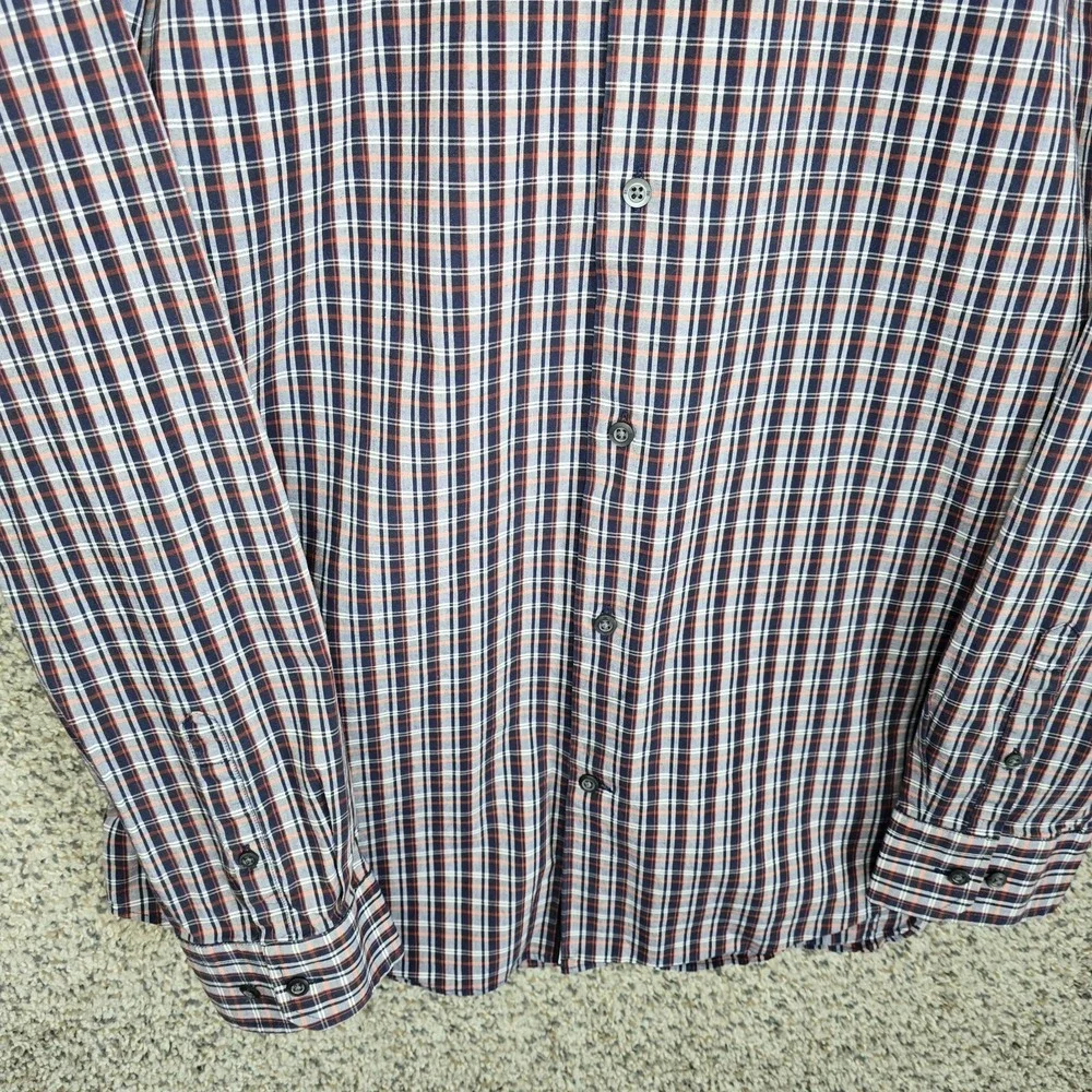 Banana Republic Shirt Mens XL Blue Plaid Button Down Slim Fit Long Sleeve Casual
